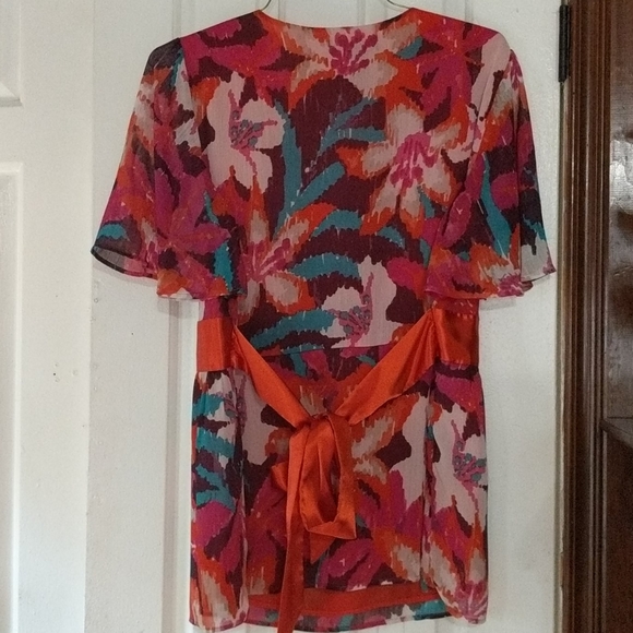 Floral Tie back Lane Bryant shirt - Picture 4 of 4